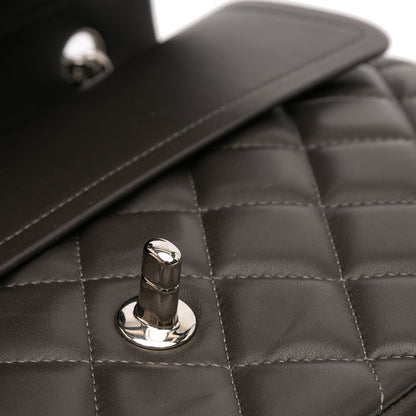 Second hand Chanel Classic Double Flap Jumbo Lambskin Leather Matelassè Handbag Grey - Tabita Bags