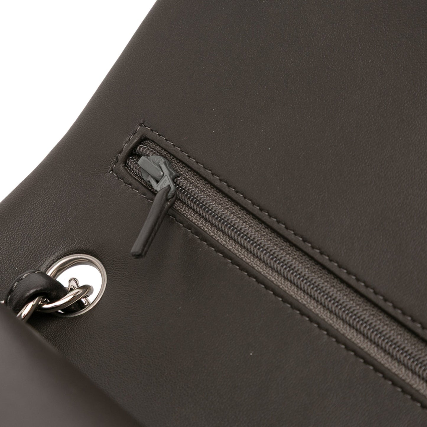 Second hand Chanel Classic Double Flap Jumbo Lambskin Leather Matelassè Handbag Grey - Tabita Bags