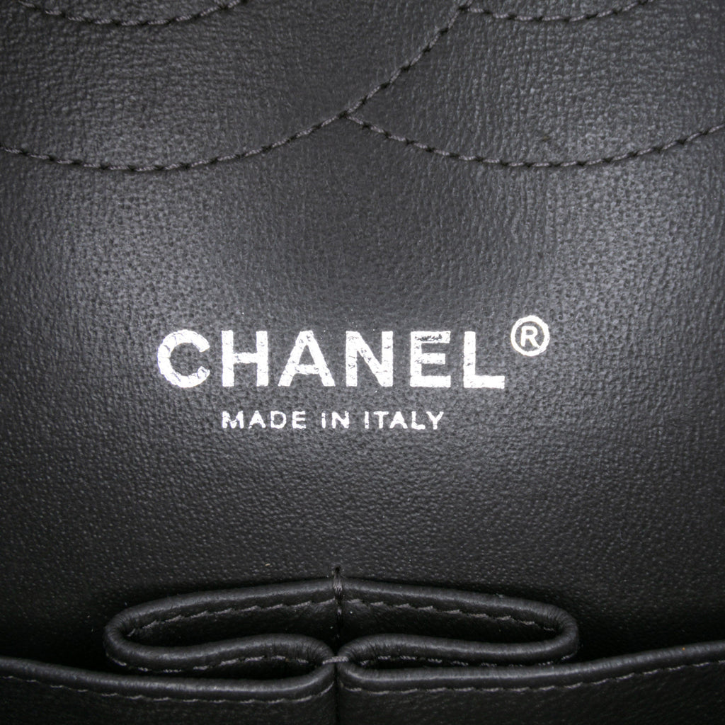 Second hand Chanel Classic Double Flap Jumbo Lambskin Leather Matelassè Handbag Grey - Tabita Bags
