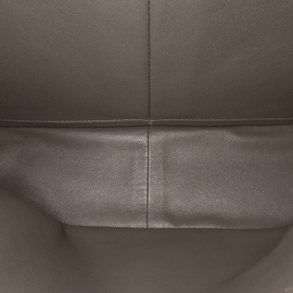 Second hand Chanel Classic Double Flap Jumbo Lambskin Leather Matelassè Handbag Grey - Tabita Bags