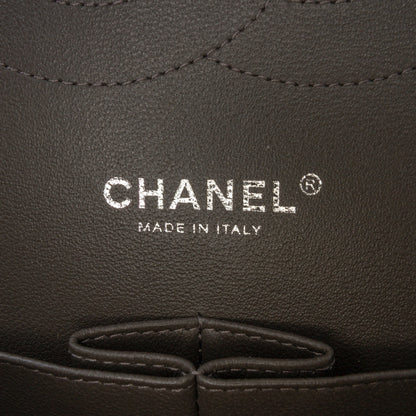 Second hand Chanel Classic Double Flap Jumbo Lambskin Leather Matelassè Handbag Grey - Tabita Bags