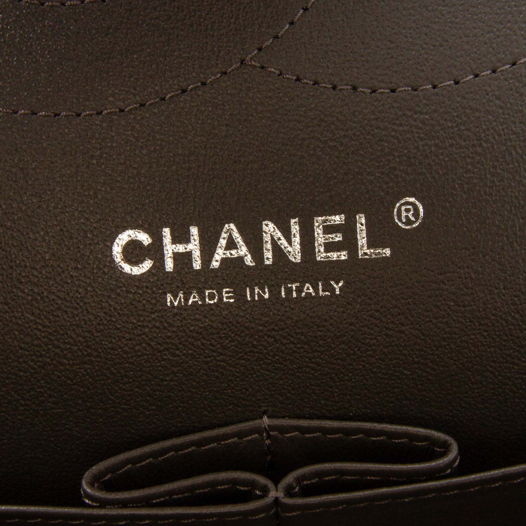 Second hand Chanel Classic Double Flap Jumbo Lambskin Leather Matelassè Handbag Grey - Tabita Bags