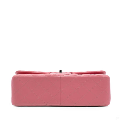Second hand Chanel Classic Double Flap Jumbo Lambskin Leather Matelassè Handbag Pink - Tabita Bags