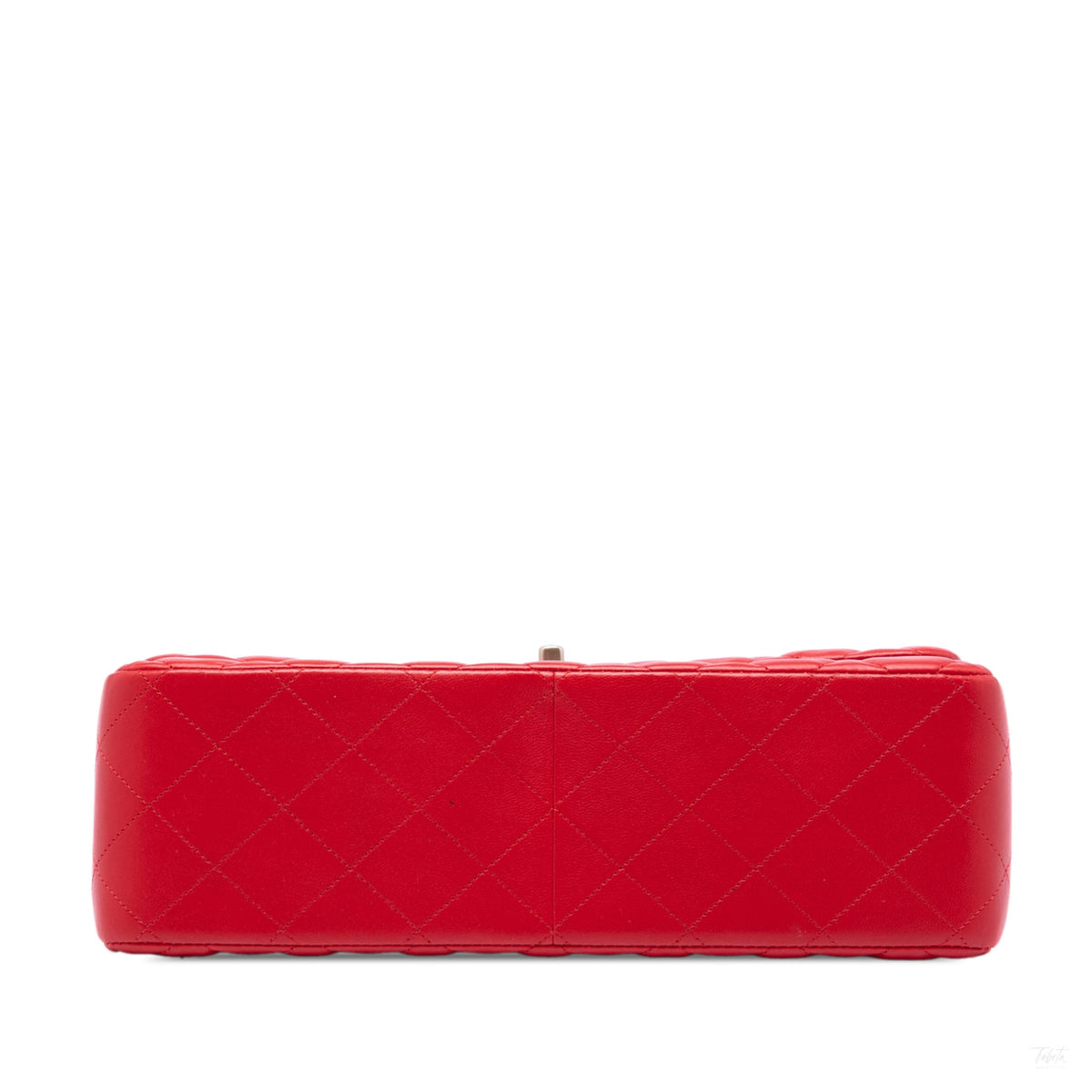 Second hand Chanel Classic Double Flap Jumbo Lambskin Leather Matelassè Handbag Red - Tabita Bags