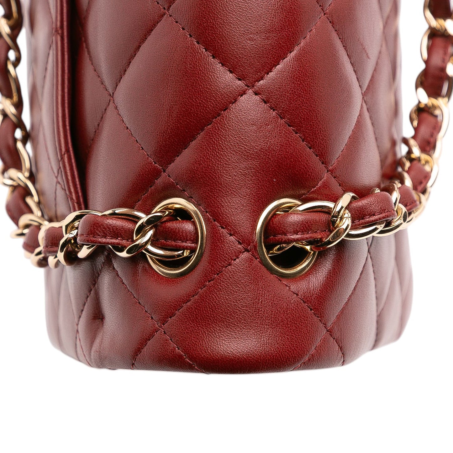 Second hand Chanel Classic Double Flap Jumbo Lambskin Leather Matelassè Handbag Red - Tabita Bags