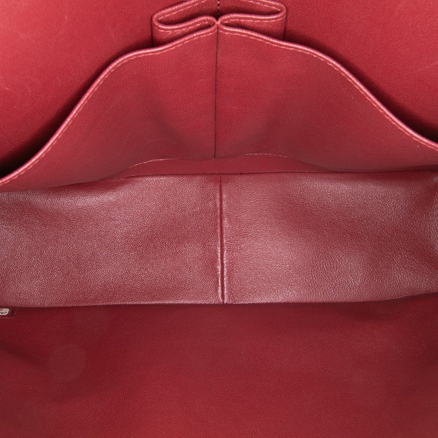 Second hand Chanel Classic Double Flap Jumbo Lambskin Leather Matelassè Handbag Red - Tabita Bags