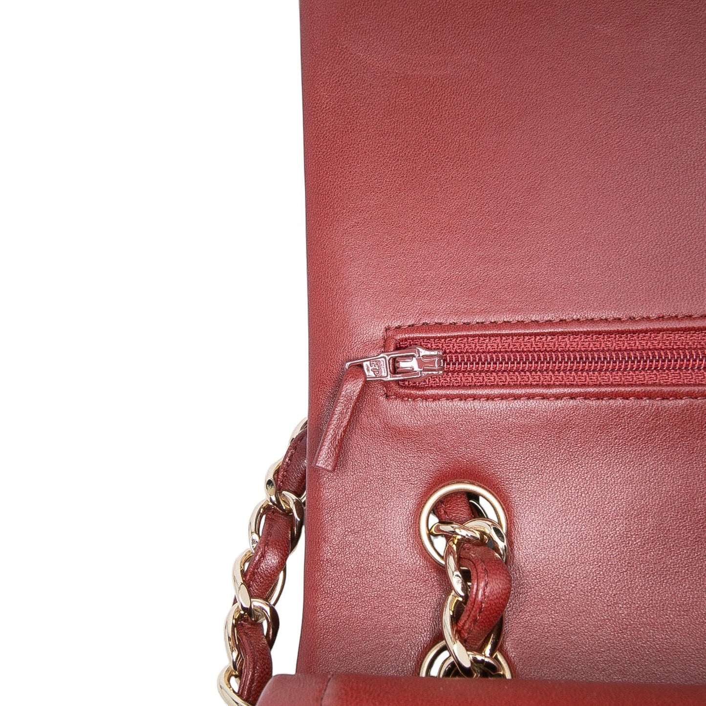 Second hand Chanel Classic Double Flap Jumbo Lambskin Leather Matelassè Handbag Red - Tabita Bags