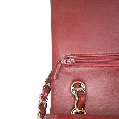Second hand Chanel Classic Double Flap Jumbo Lambskin Leather Matelassè Handbag Red - Tabita Bags
