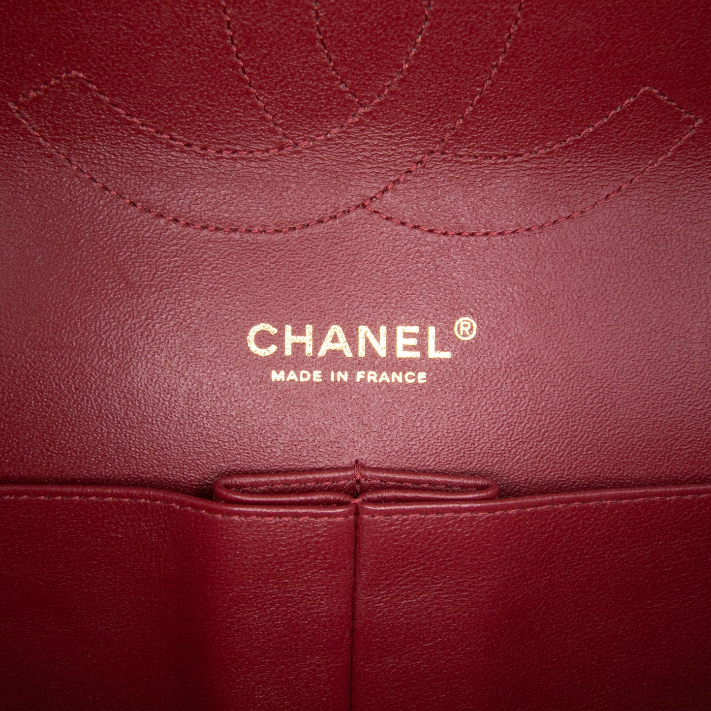 Second hand Chanel Classic Double Flap Jumbo Lambskin Leather Matelassè Handbag Red - Tabita Bags