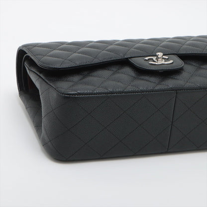 Second hand Chanel Classic Double Flap Jumbo Matelassè Caviar Leather 2 - Ways Flap Bag Black - Tabita Bags