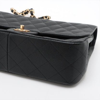 Second hand Chanel Classic Double Flap Jumbo Matelassè Caviar Leather 2 - Ways Flap Bag Black - Tabita Bags