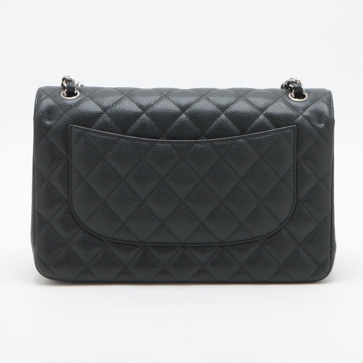 Second hand Chanel Classic Double Flap Jumbo Matelassè Caviar Leather 2 - Ways Flap Bag Black - Tabita Bags