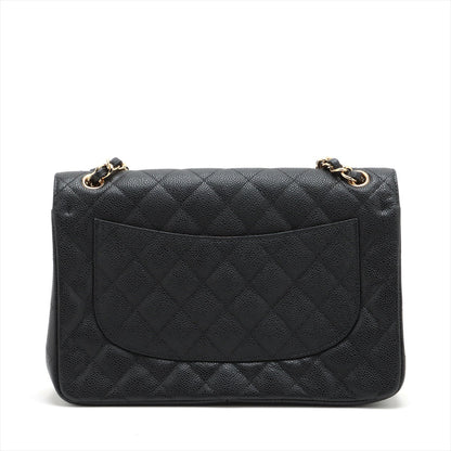 Second hand Chanel Classic Double Flap Jumbo Matelassè Caviar Leather 2 - Ways Flap Bag Black - Tabita Bags