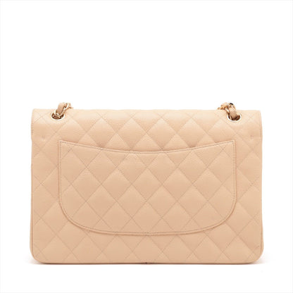 Second hand Chanel Classic Double Flap Jumbo Matelassè Caviar Leather 2 - Ways Flap Handbag Beige - Tabita Bags