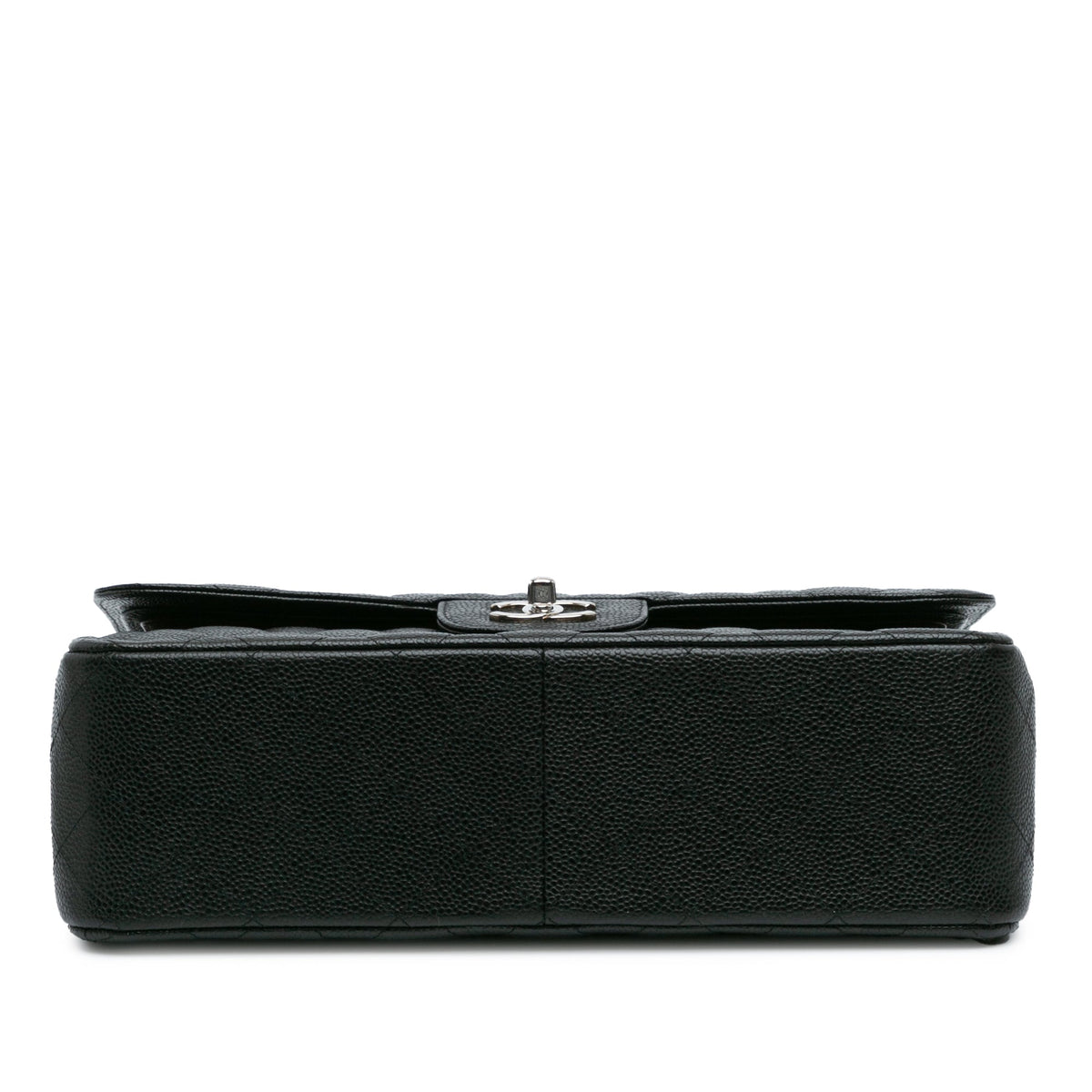 Second hand Chanel Classic Double Flap Jumbo Matelassè Caviar Leather 2 - Ways Flap Handbag Black - Tabita Bags