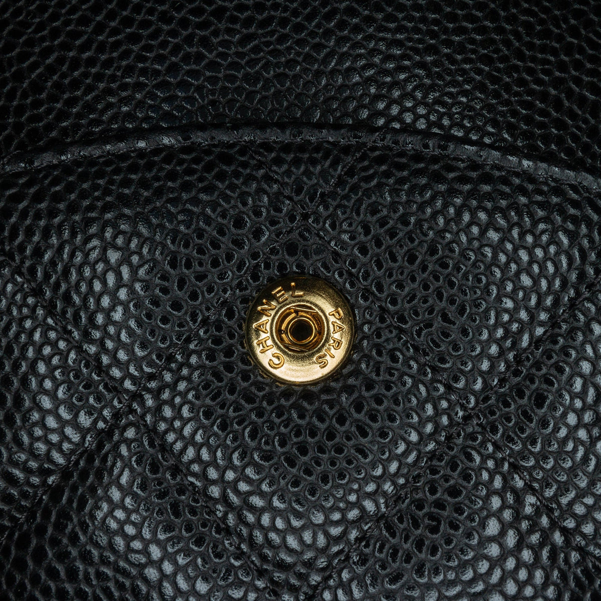 Second hand Chanel Classic Double Flap Jumbo Matelassè Caviar Leather 2 - Ways Flap Handbag Black - Tabita Bags