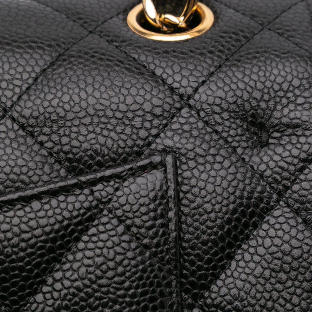 Second hand Chanel Classic Double Flap Jumbo Matelassè Caviar Leather 2 - Ways Flap Handbag Black - Tabita Bags