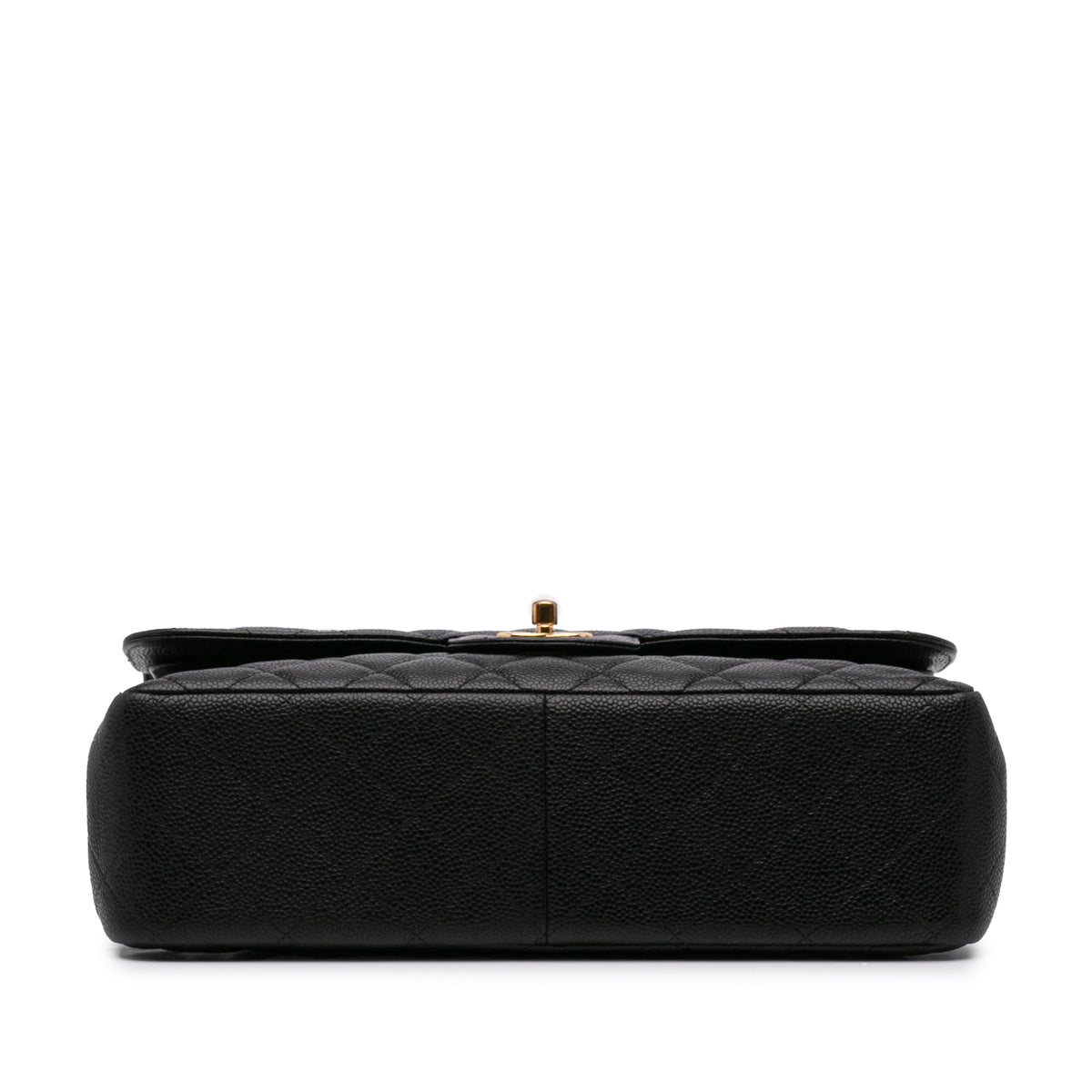 Second hand Chanel Classic Double Flap Jumbo Matelassè Caviar Leather 2 - Ways Flap Handbag Black - Tabita Bags