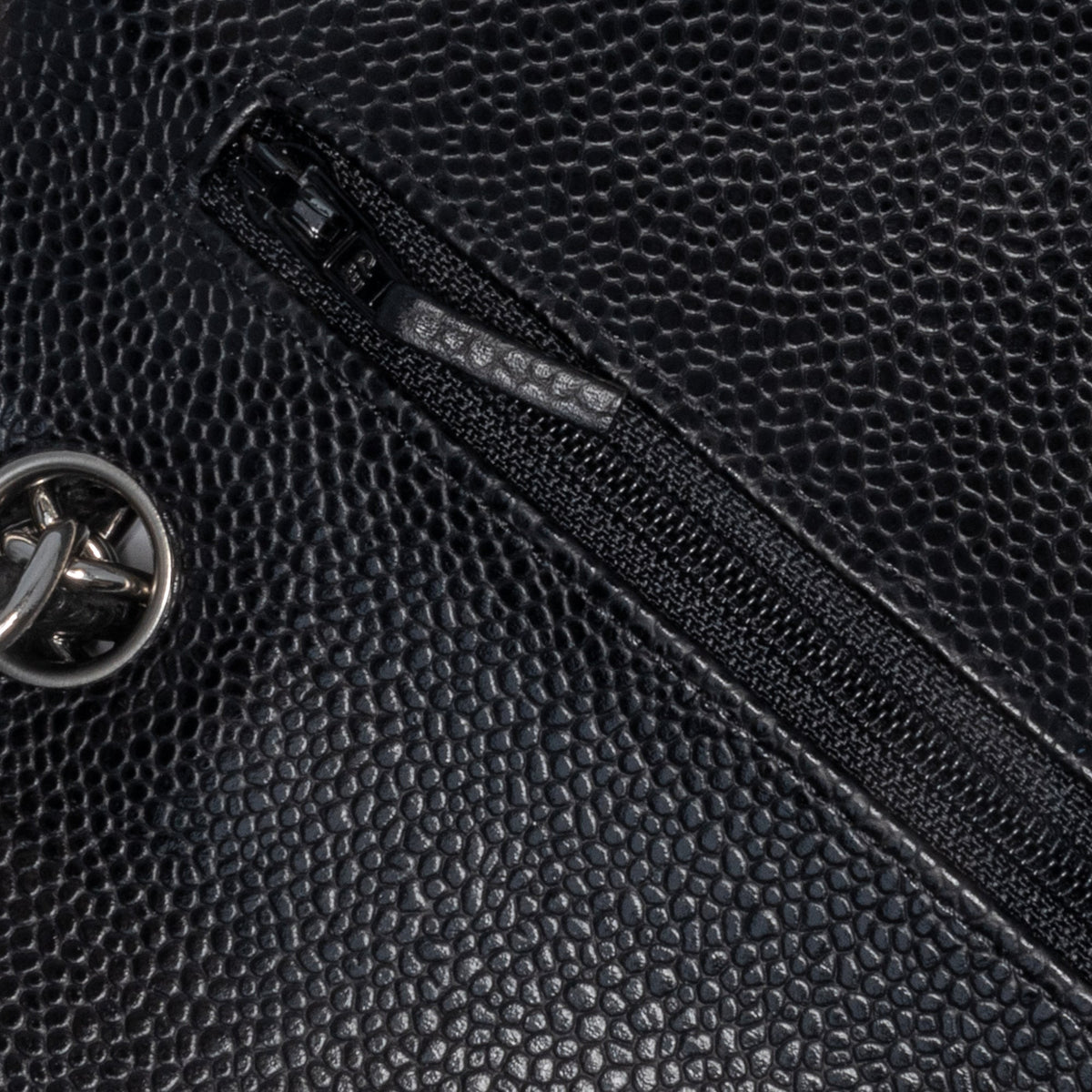 Second hand Chanel Classic Double Flap Jumbo Matelassè Caviar Leather 2 - Ways Flap Handbag Black - Tabita Bags
