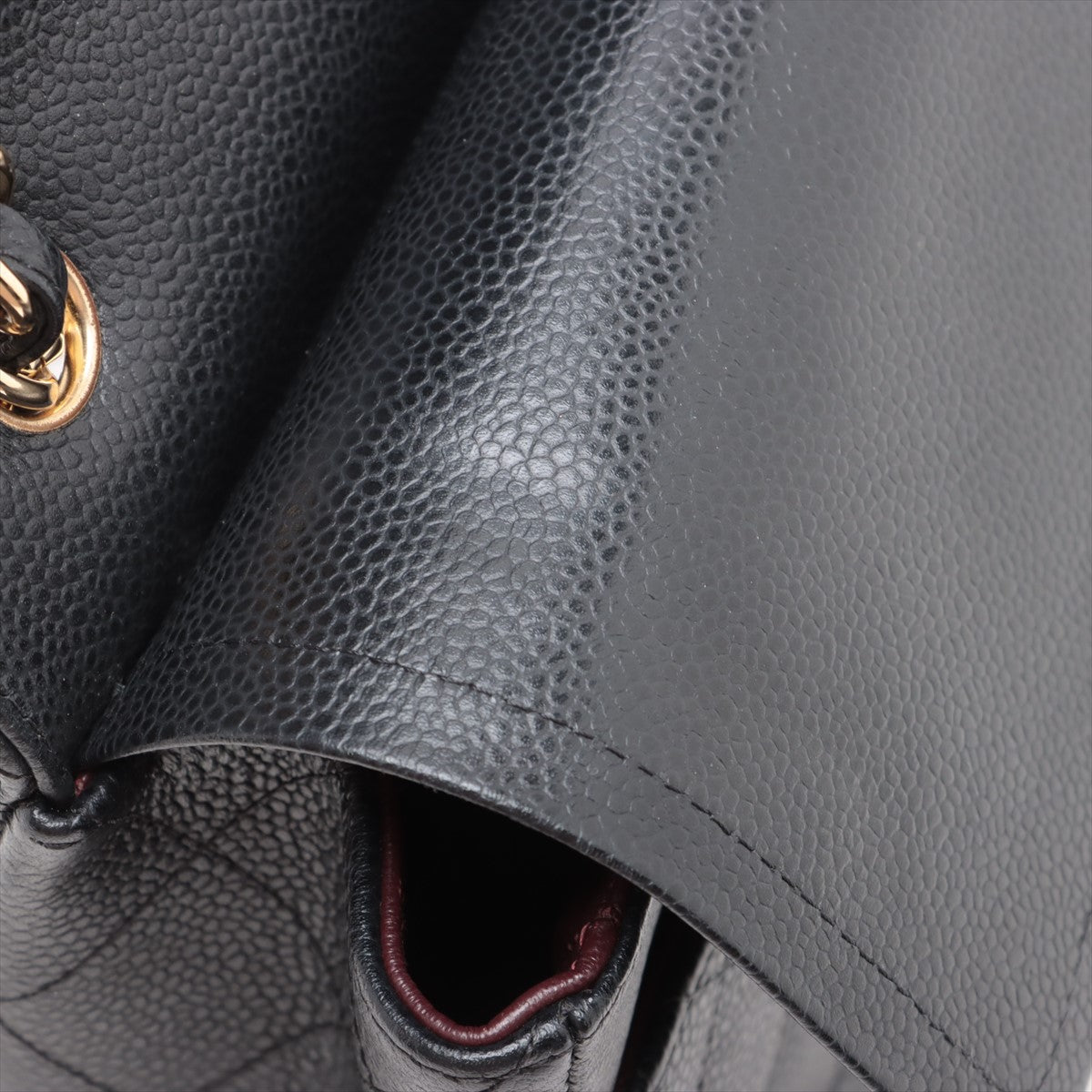 Second hand Chanel Classic Double Flap Jumbo Matelassè Caviar Leather Flap Handbag Black - Tabita Bags