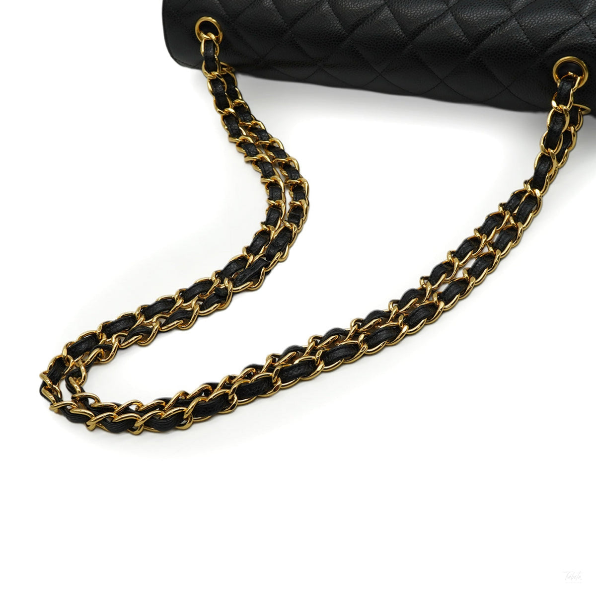 Second hand Chanel Classic Double Flap Jumbo Matelassè Caviar Leather Flap Handbag Black - Tabita Bags
