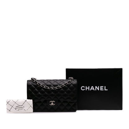 Second hand Chanel Classic Double Flap Jumbo Matelassè Caviar Leather Flap Handbag Black - Tabita Bags