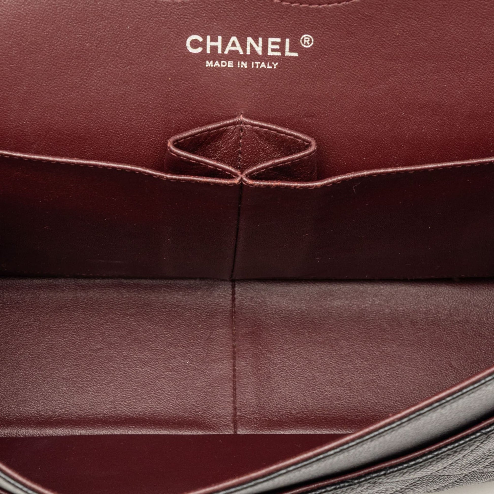 Second hand Chanel Classic Double Flap Jumbo Matelassè Caviar Leather Flap Handbag Black - Tabita Bags