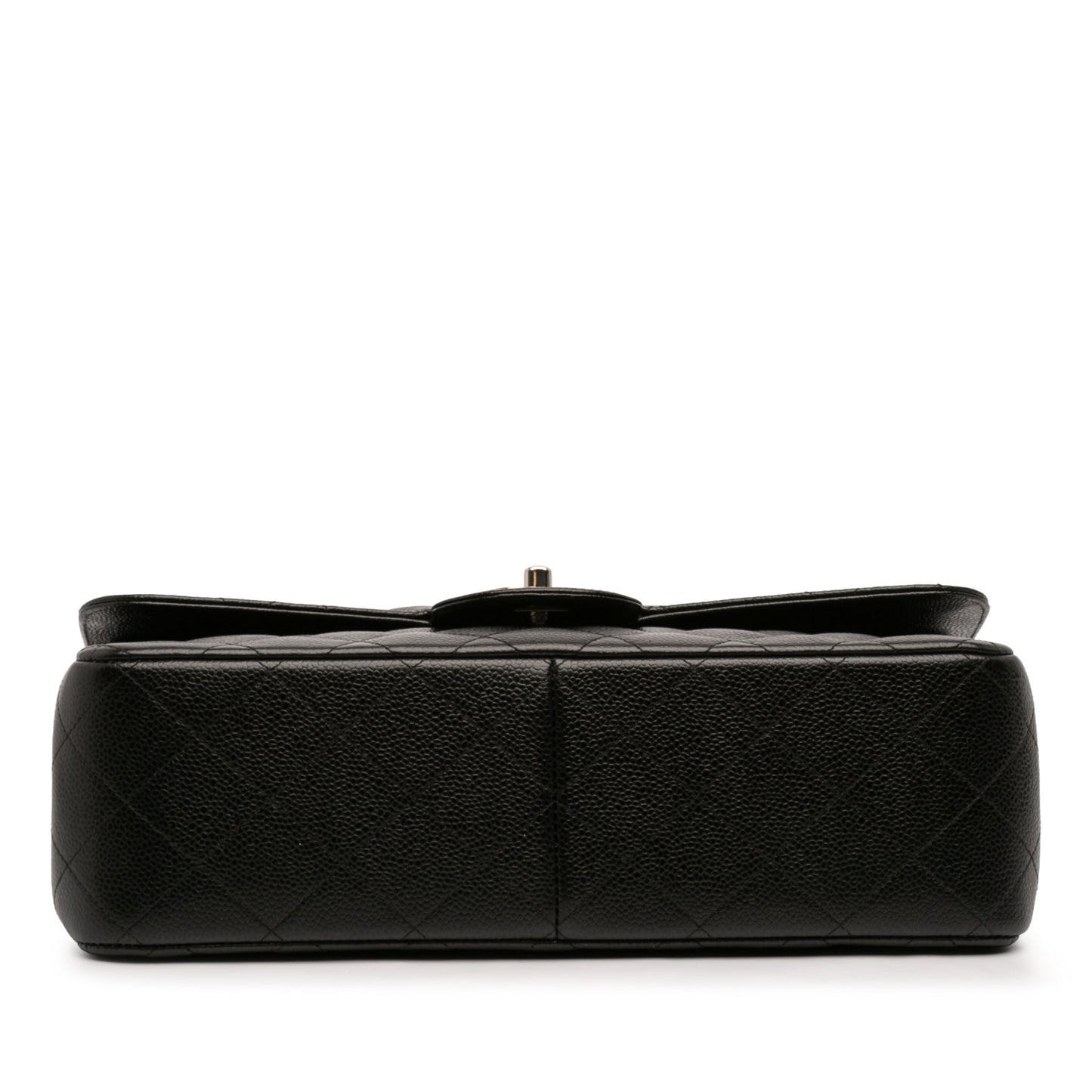 Second hand Chanel Classic Double Flap Jumbo Matelassè Caviar Leather Flap Handbag Black - Tabita Bags