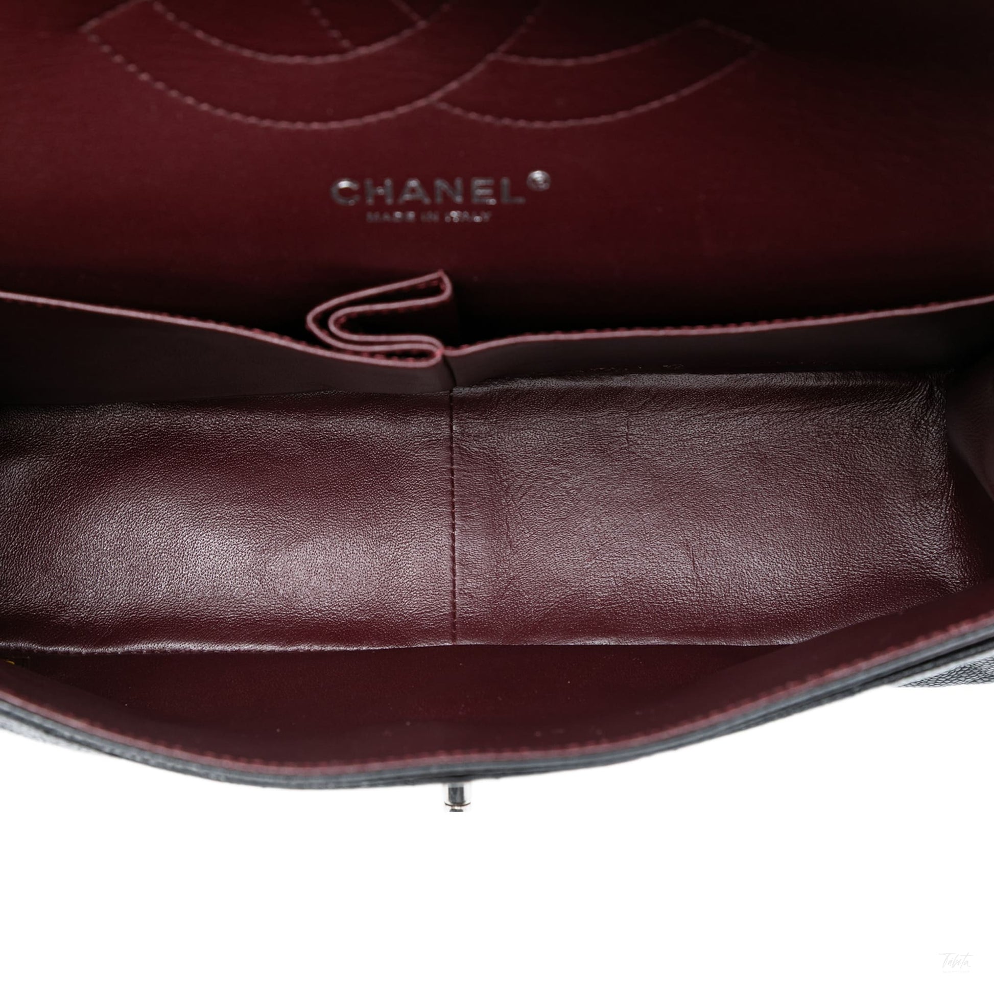 Second hand Chanel Classic Double Flap Jumbo Matelassè Caviar Leather Flap Handbag Black - Tabita Bags