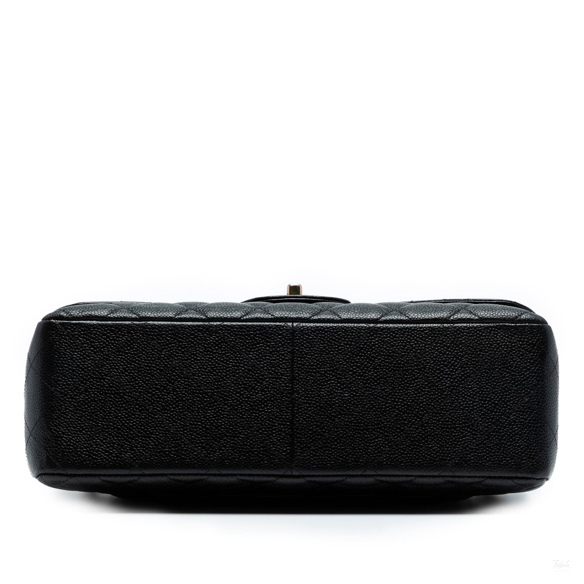 Second hand Chanel Classic Double Flap Jumbo Matelassè Caviar Leather Flap Handbag Black - Tabita Bags