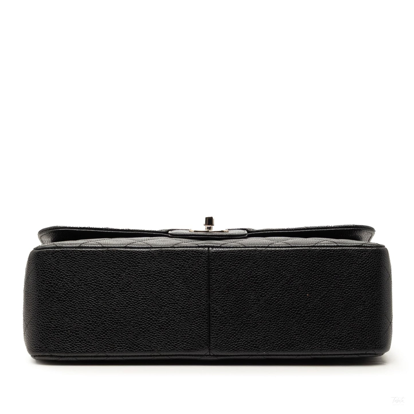 Second hand Chanel Classic Double Flap Jumbo Matelassè Caviar Leather Flap Handbag Black - Tabita Bags
