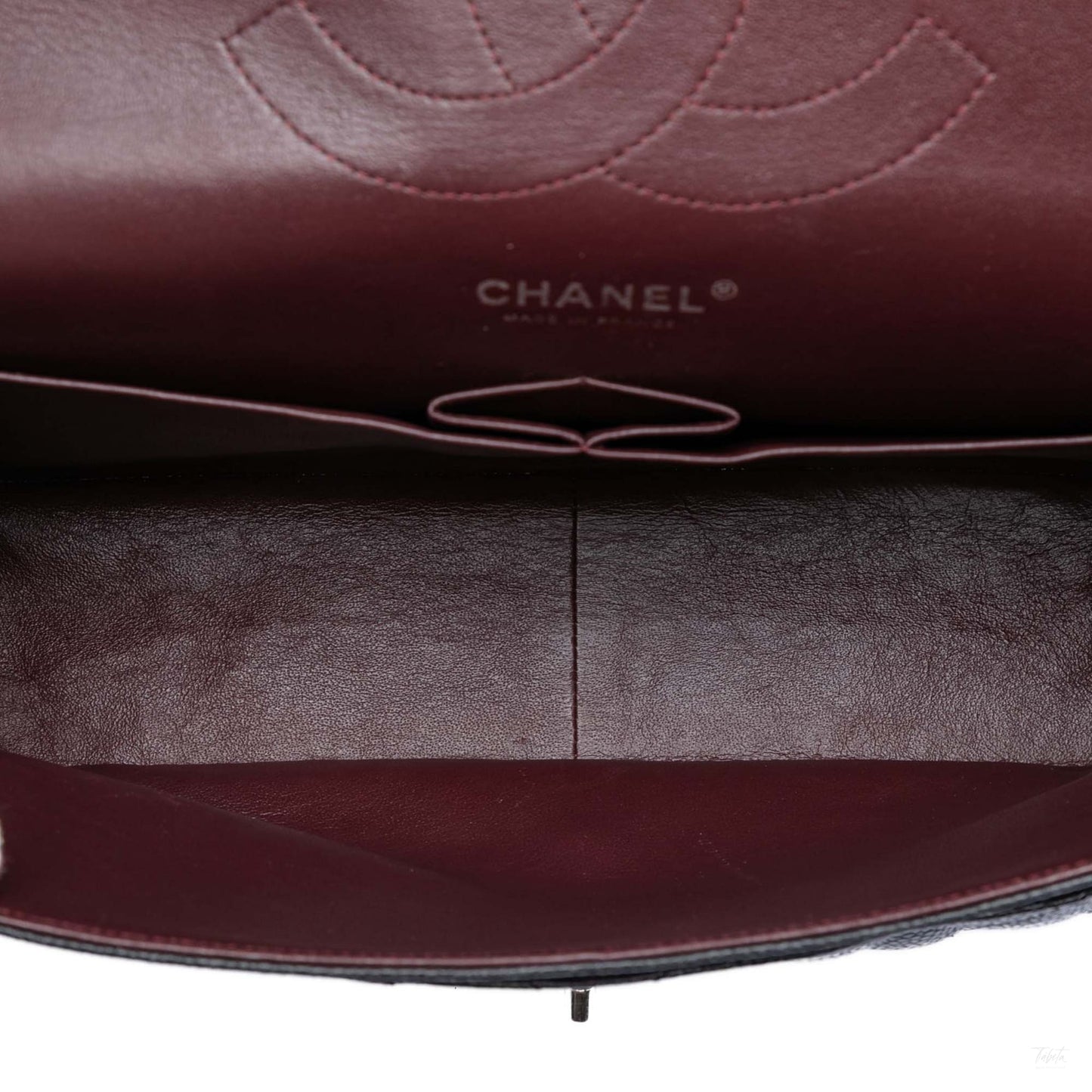 Second hand Chanel Classic Double Flap Jumbo Matelassè Caviar Leather Flap Handbag Black - Tabita Bags