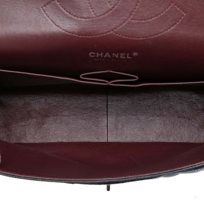 Second hand Chanel Classic Double Flap Jumbo Matelassè Caviar Leather Flap Handbag Black - Tabita Bags