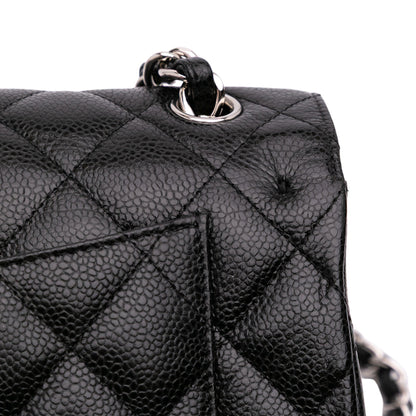 Second hand Chanel Classic Double Flap Jumbo Matelassè Caviar Leather Flap Handbag Black - Tabita Bags