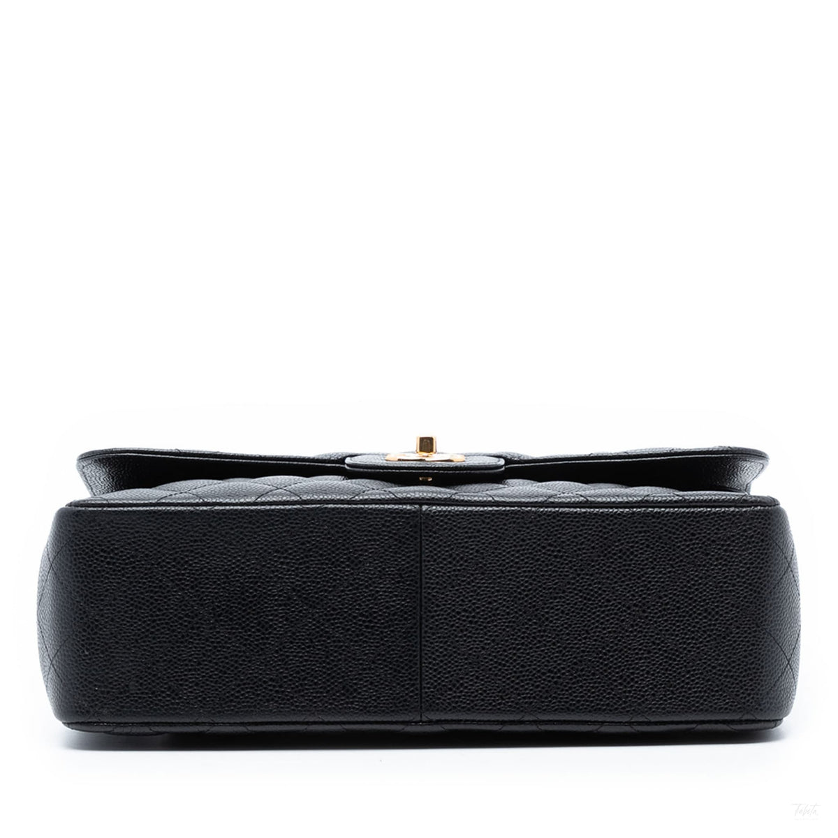 Second hand Chanel Classic Double Flap Jumbo Matelassè Caviar Leather Flap Handbag Black - Tabita Bags