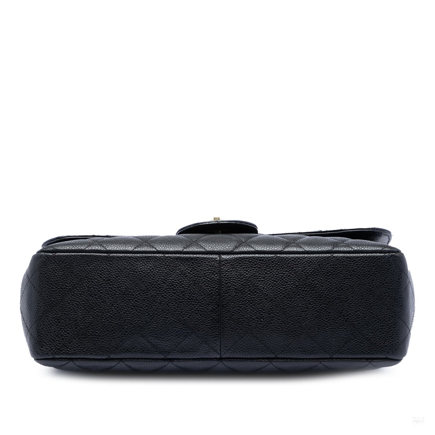 Second hand Chanel Classic Double Flap Jumbo Matelassè Caviar Leather Flap Handbag Black - Tabita Bags