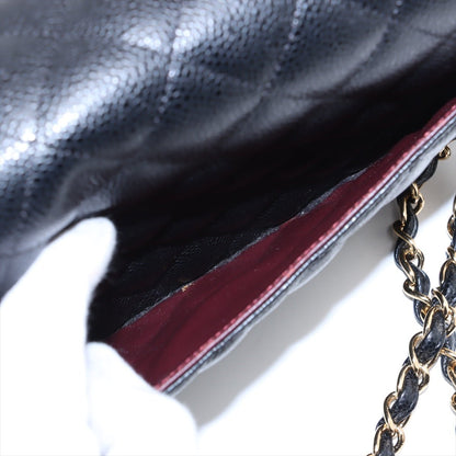 Second hand Chanel Classic Double Flap Jumbo Matelassè Caviar Leather Flap Handbag Black - Tabita Bags