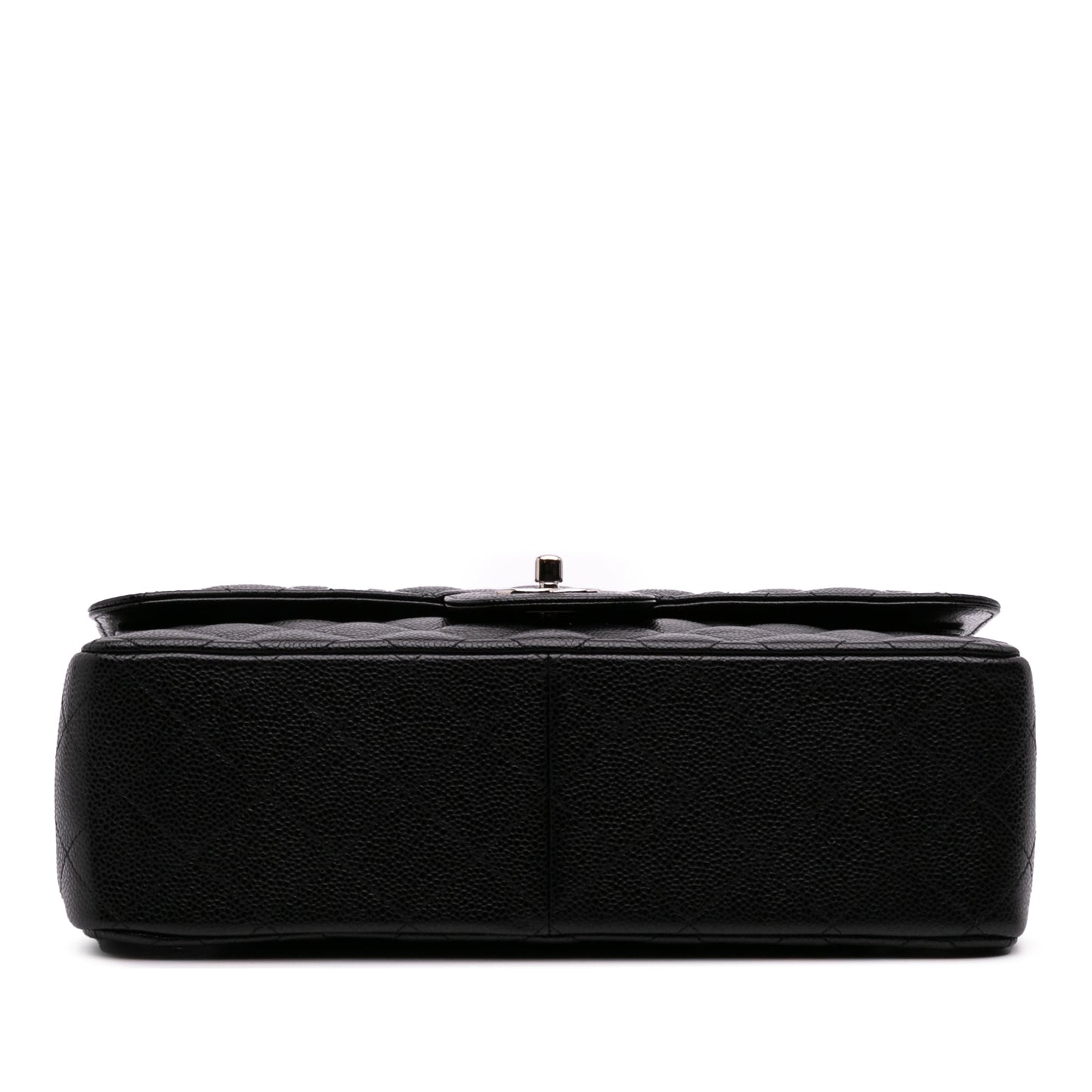 Second hand Chanel Classic Double Flap Jumbo Matelassè Caviar Leather Flap Handbag Black - Tabita Bags