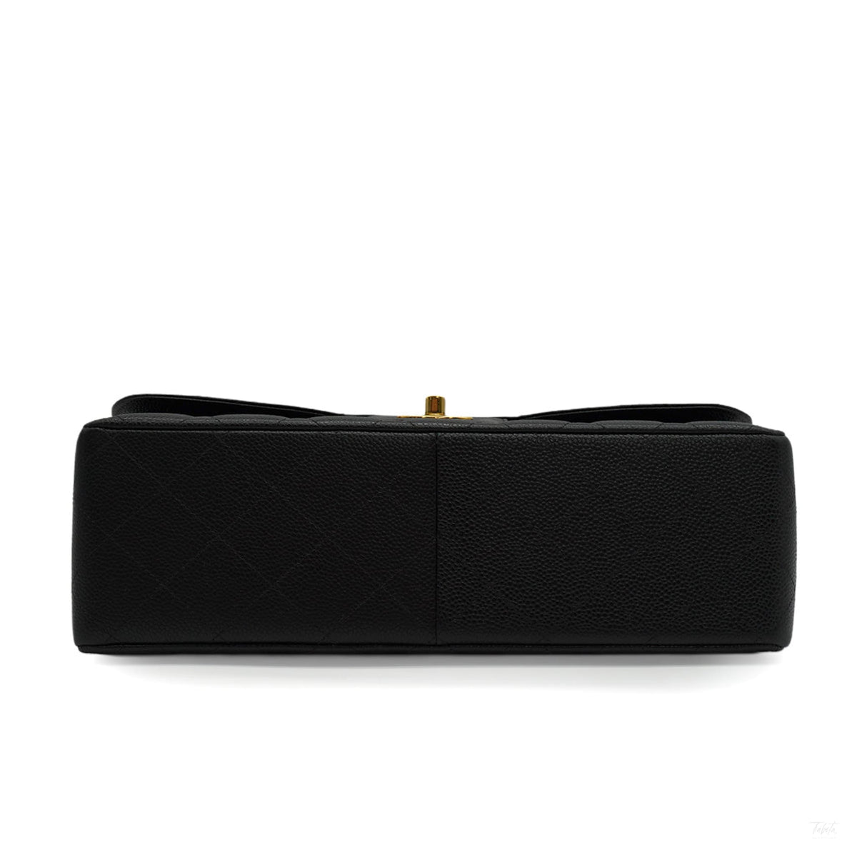 Second hand Chanel Classic Double Flap Jumbo Matelassè Caviar Leather Flap Handbag Black - Tabita Bags