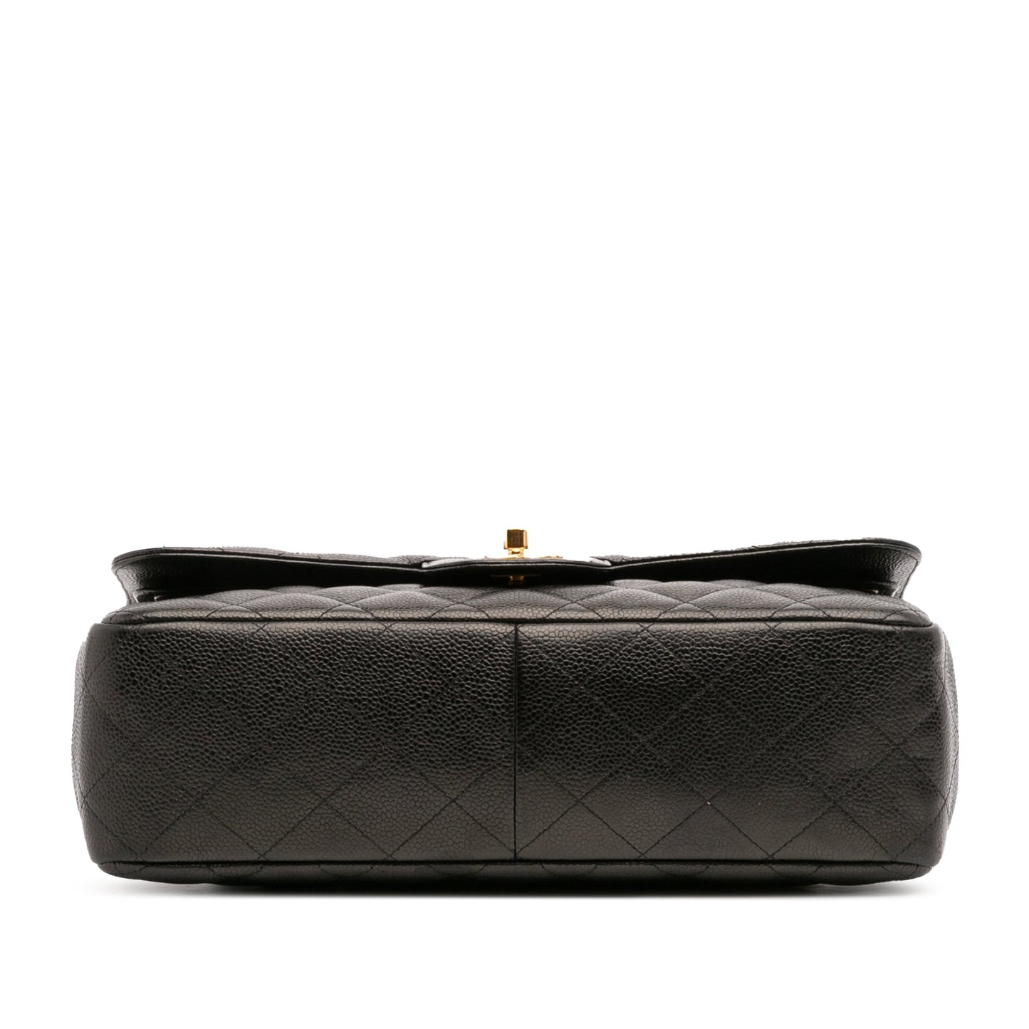 Second hand Chanel Classic Double Flap Jumbo Matelassè Caviar Leather Flap Handbag Black - Tabita Bags