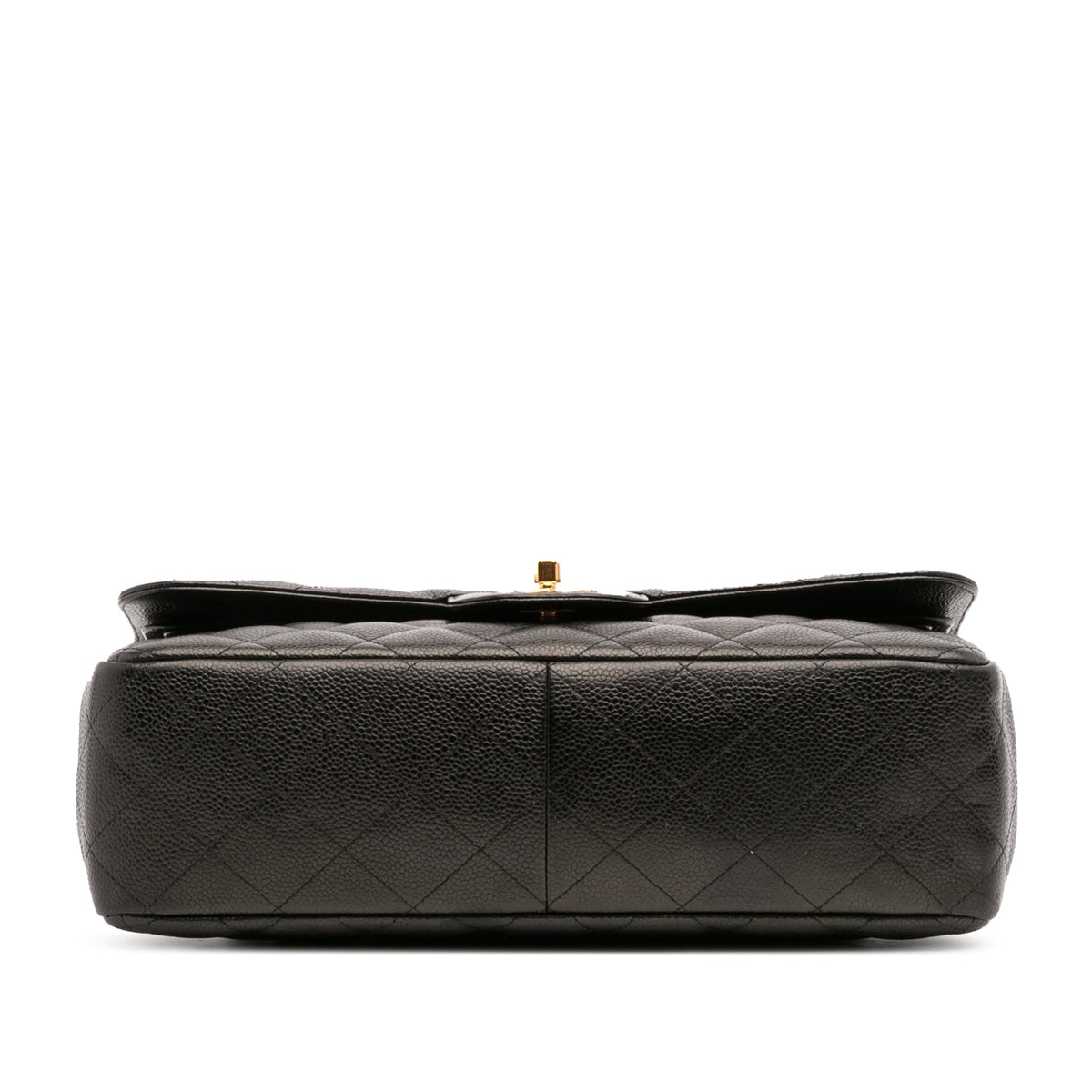 Second hand Chanel Classic Double Flap Jumbo Matelassè Caviar Leather Flap Handbag Black - Tabita Bags