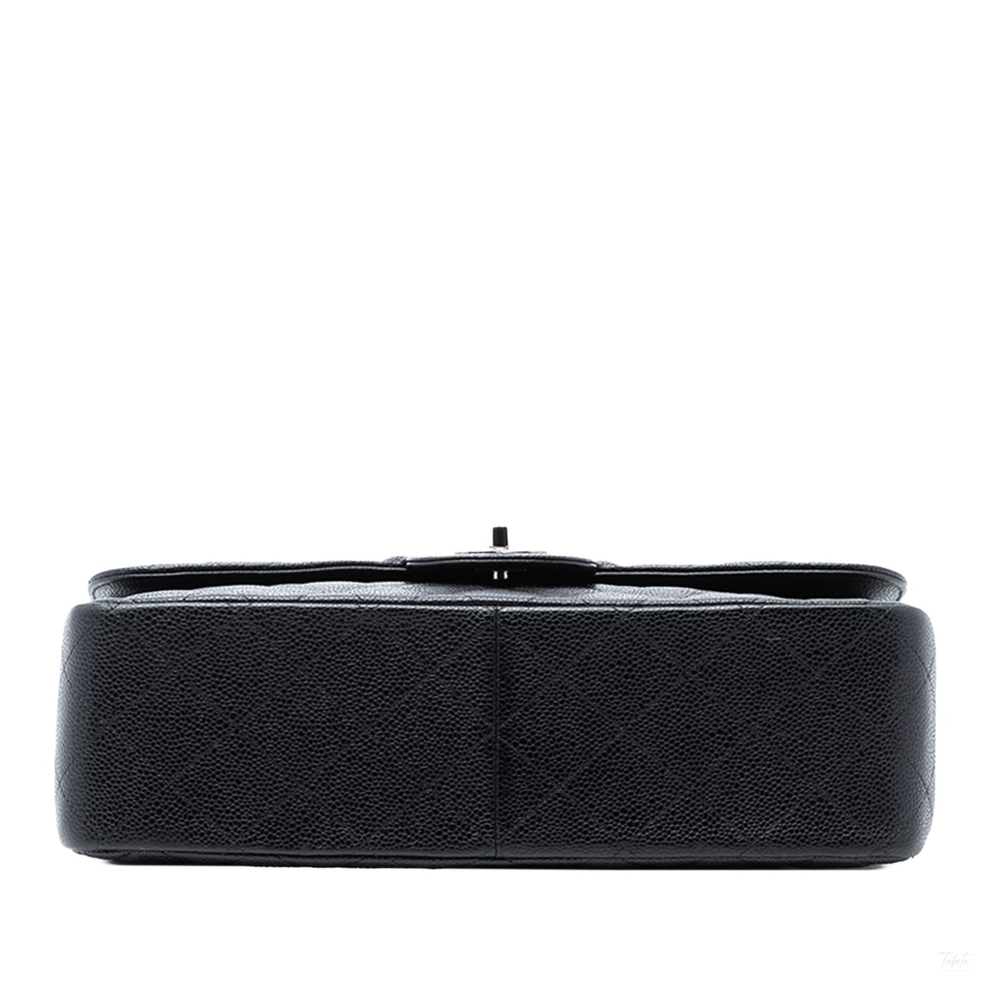 Second hand Chanel Classic Double Flap Jumbo Matelassè Caviar Leather Flap Handbag Black - Tabita Bags