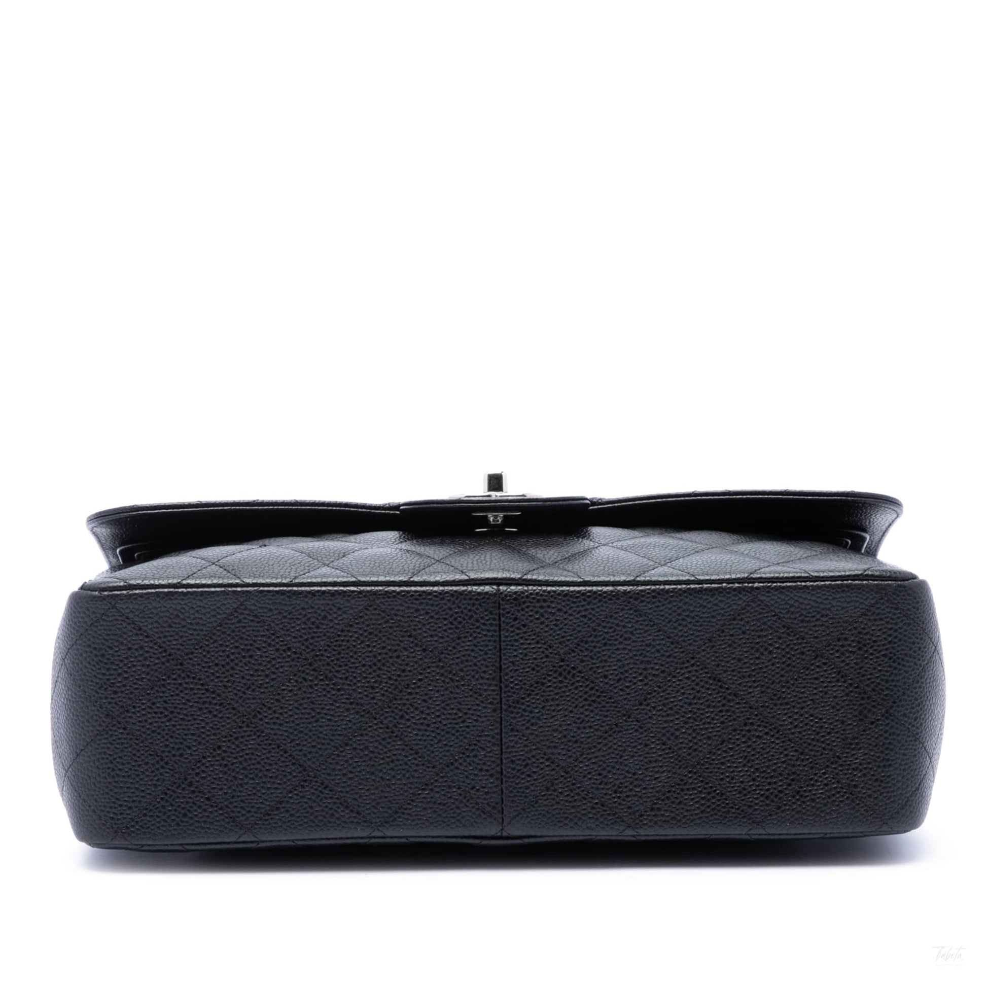 Second hand Chanel Classic Double Flap Jumbo Matelassè Caviar Leather Flap Handbag Black - Tabita Bags