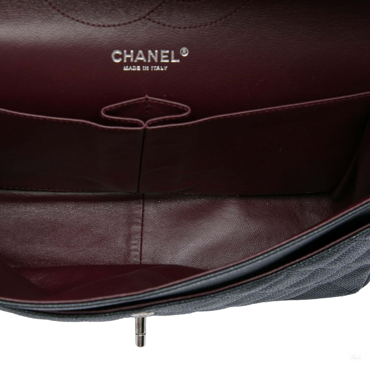 Second hand Chanel Classic Double Flap Jumbo Matelassè Caviar Leather Flap Handbag Black - Tabita Bags