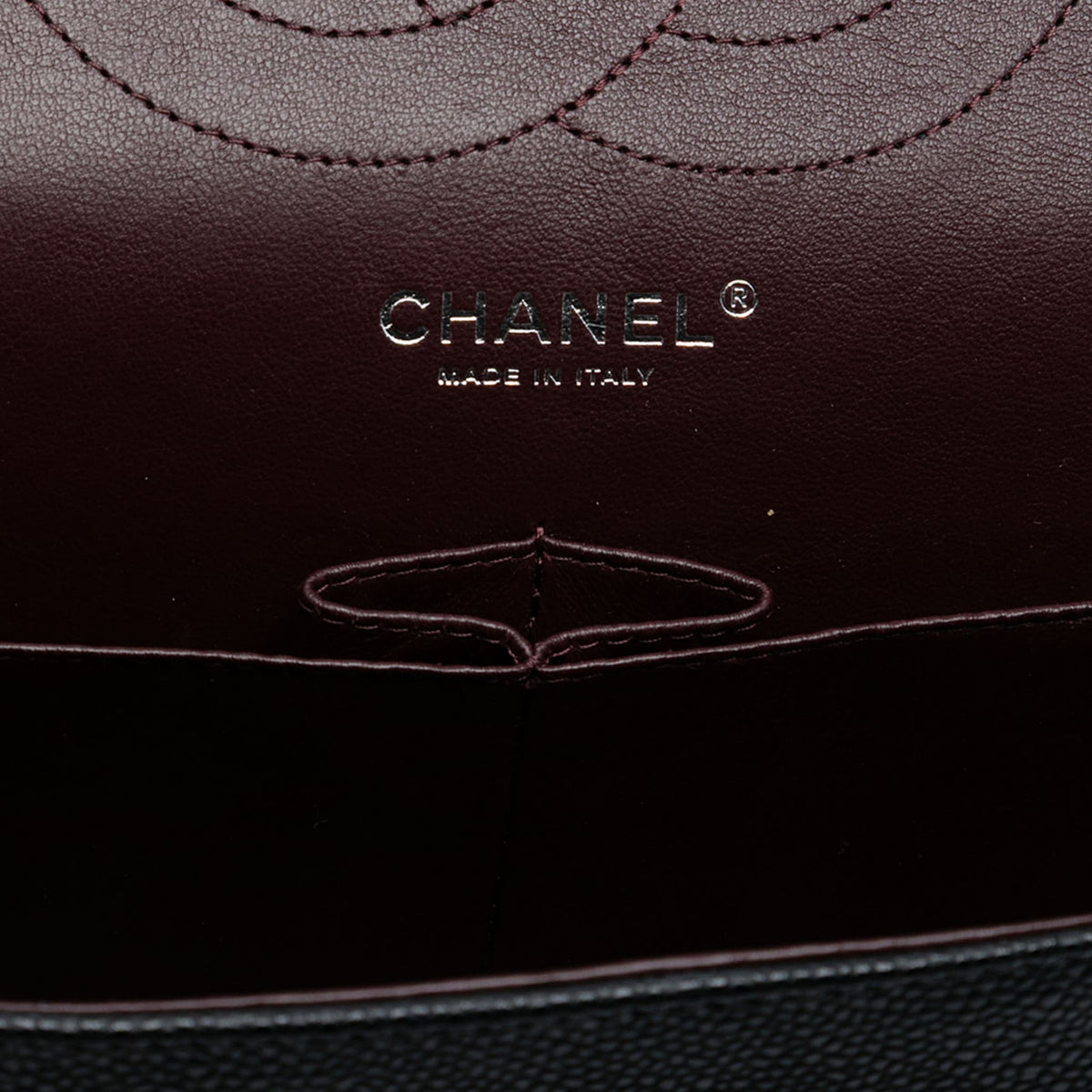 Second hand Chanel Classic Double Flap Jumbo Matelassè Caviar Leather Flap Handbag Black - Tabita Bags