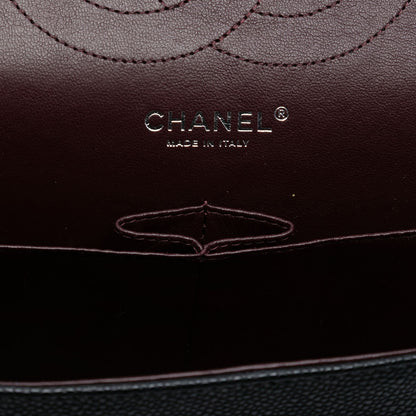 Second hand Chanel Classic Double Flap Jumbo Matelassè Caviar Leather Flap Handbag Black - Tabita Bags