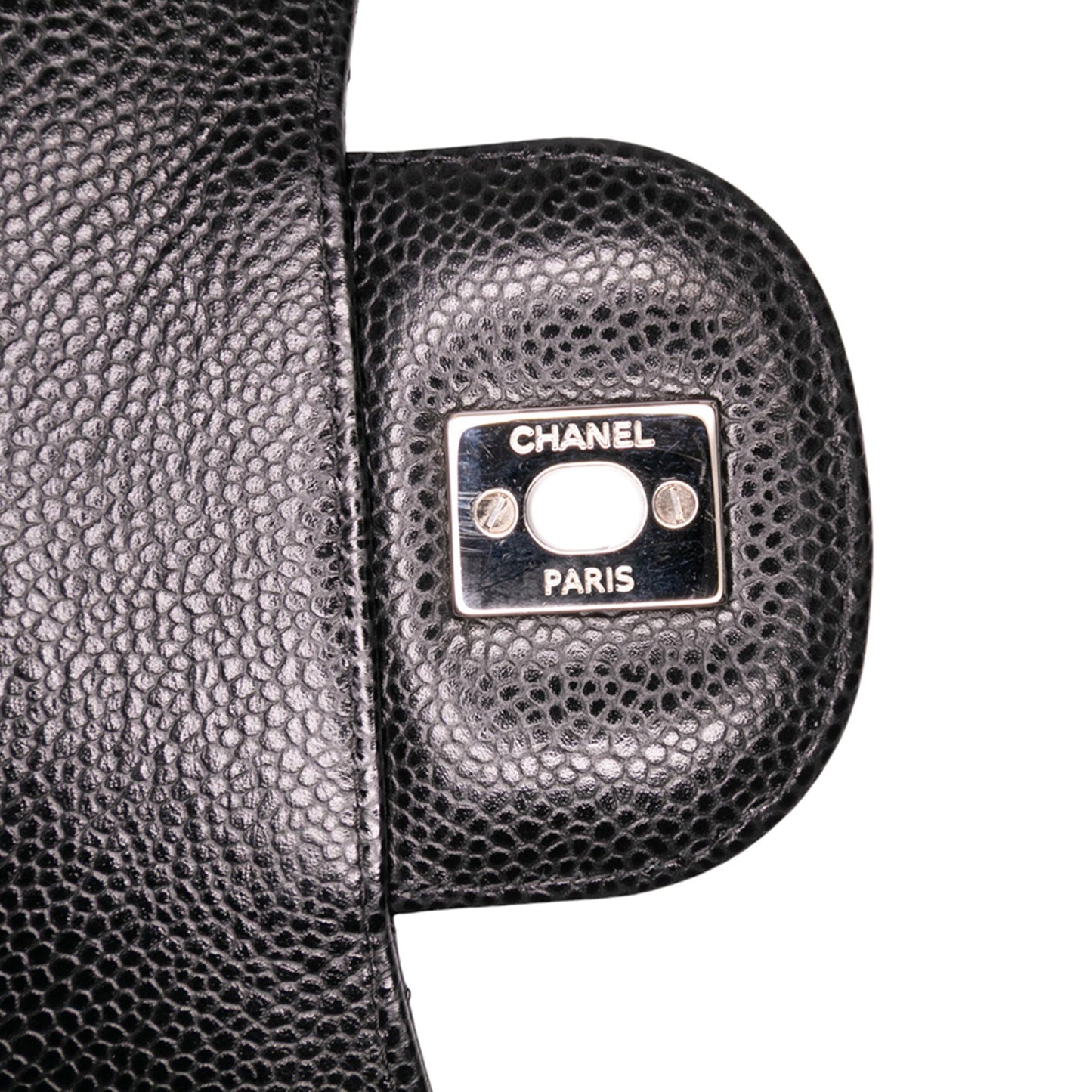 Second hand Chanel Classic Double Flap Jumbo Matelassè Caviar Leather Flap Handbag Black - Tabita Bags