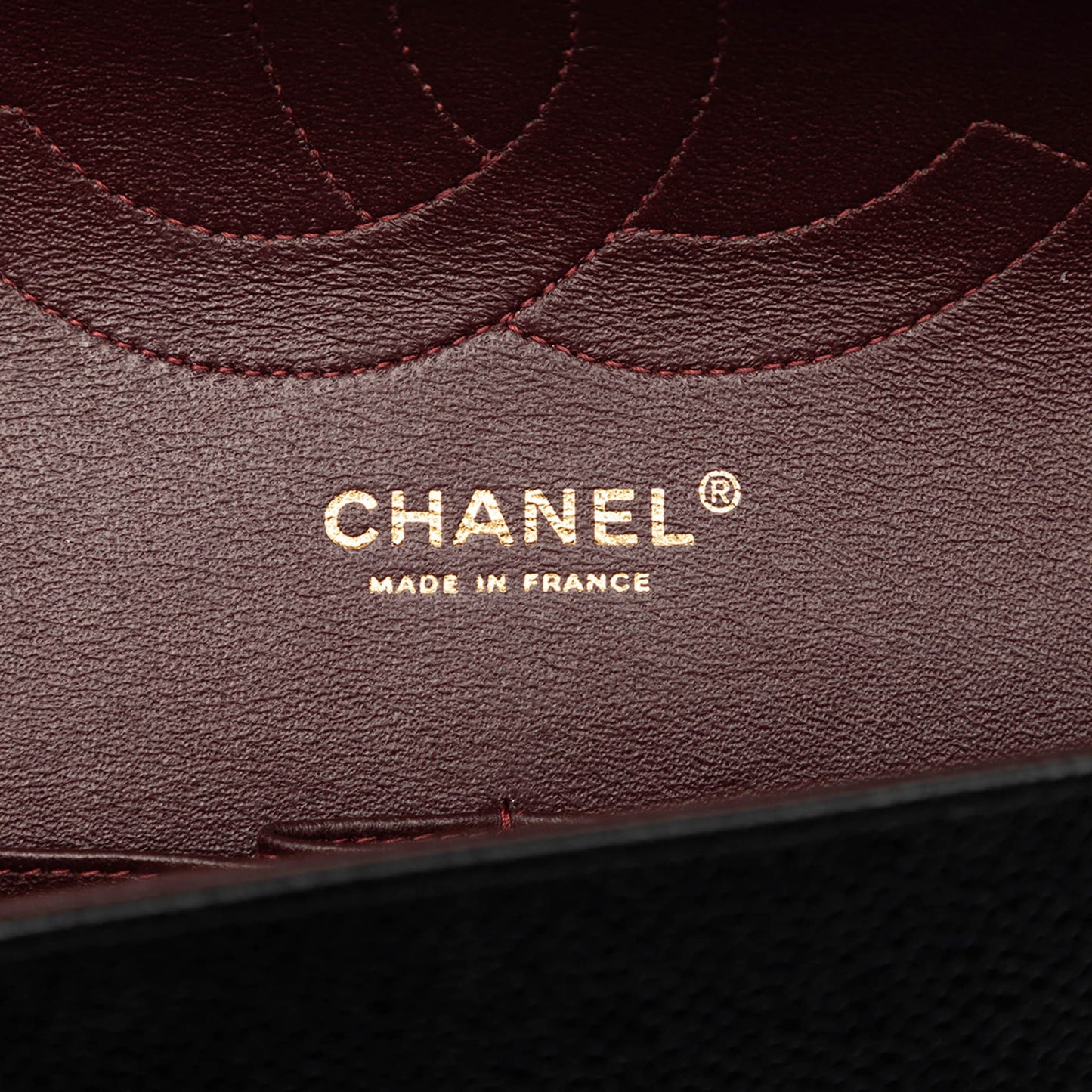 Second hand Chanel Classic Double Flap Jumbo Matelassè Caviar Leather Flap Handbag Black - Tabita Bags