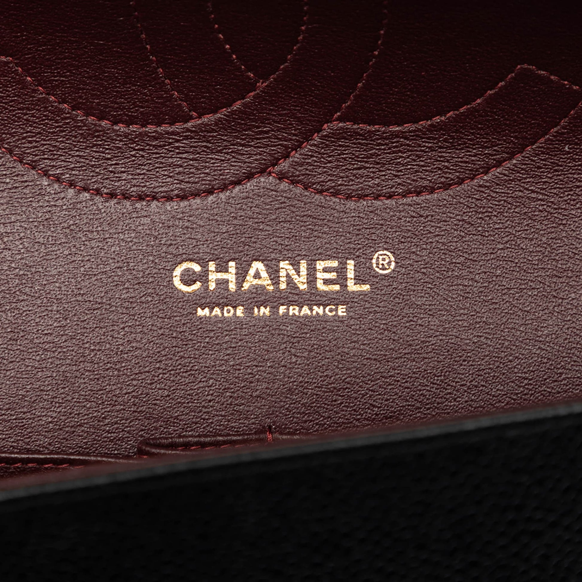 Second hand Chanel Classic Double Flap Jumbo Matelassè Caviar Leather Flap Handbag Black - Tabita Bags