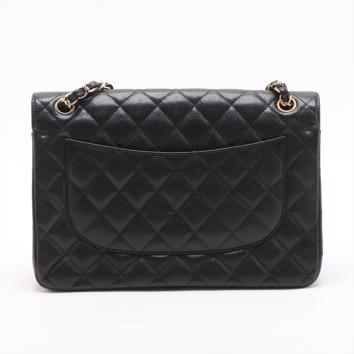 Second hand Chanel Classic Double Flap Jumbo Matelassè Caviar Leather Flap Handbag Black - Tabita Bags